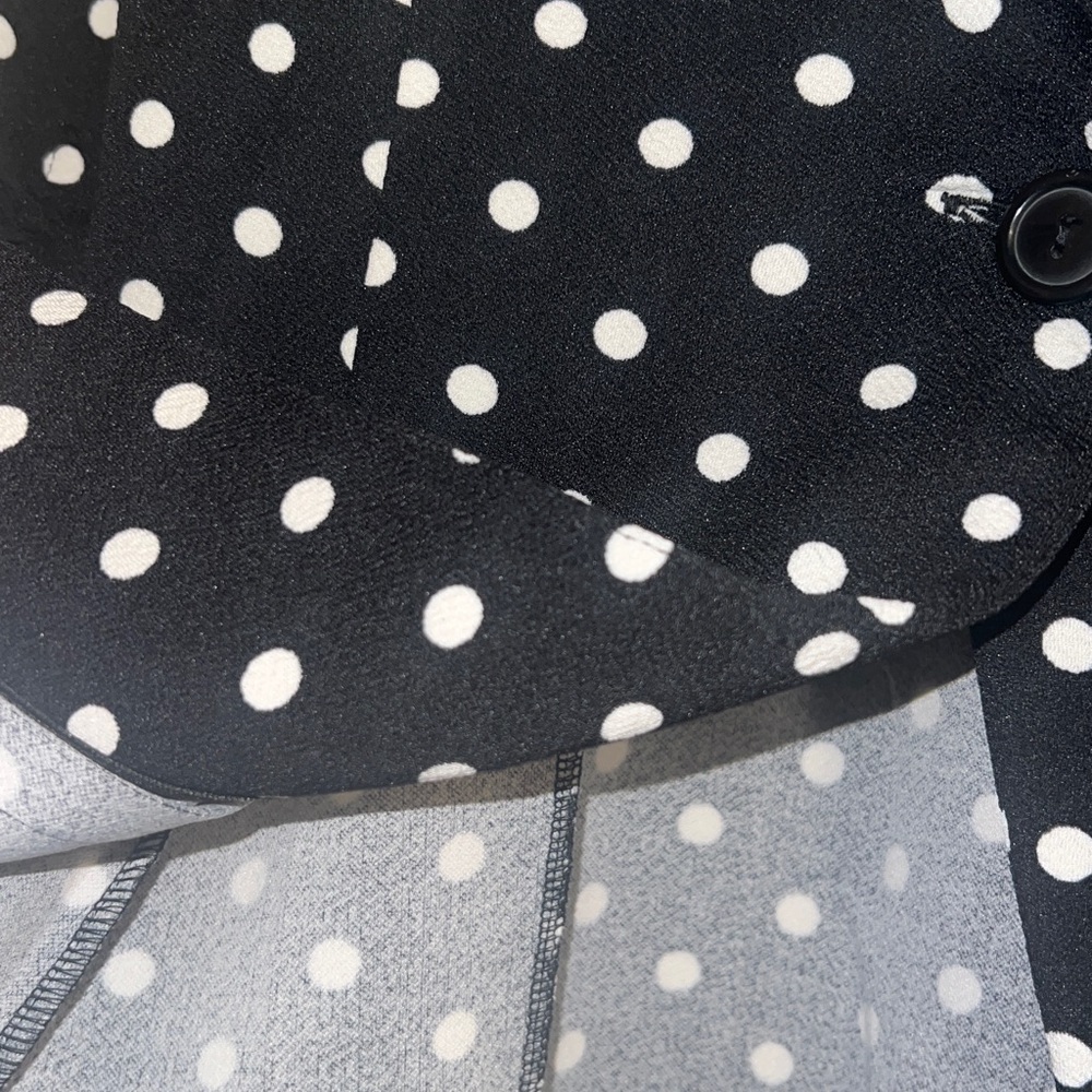 Kaii Black Polka Dot Tailored Design Ruched Sleeve Blazer NWT - Picture 13 of 16